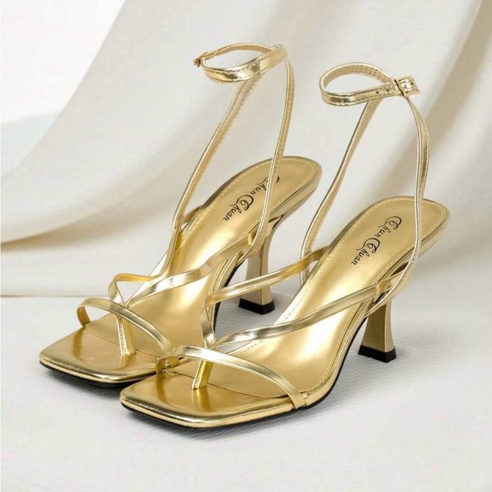 Gold Strappy Heels